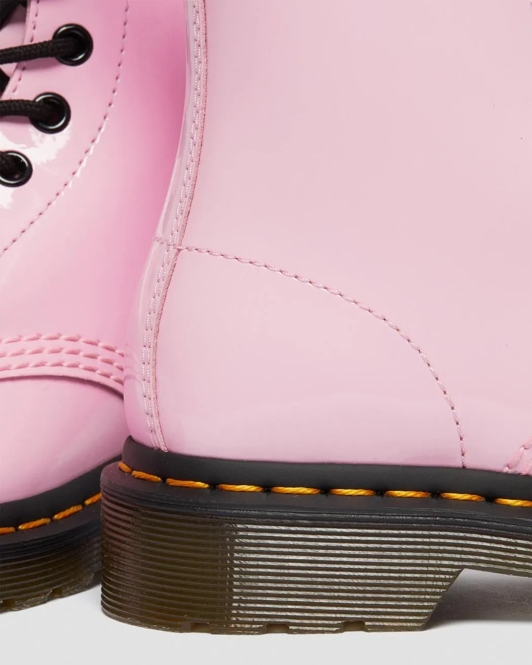 1460 Pale Pink Patent Leather Lace Up Boots