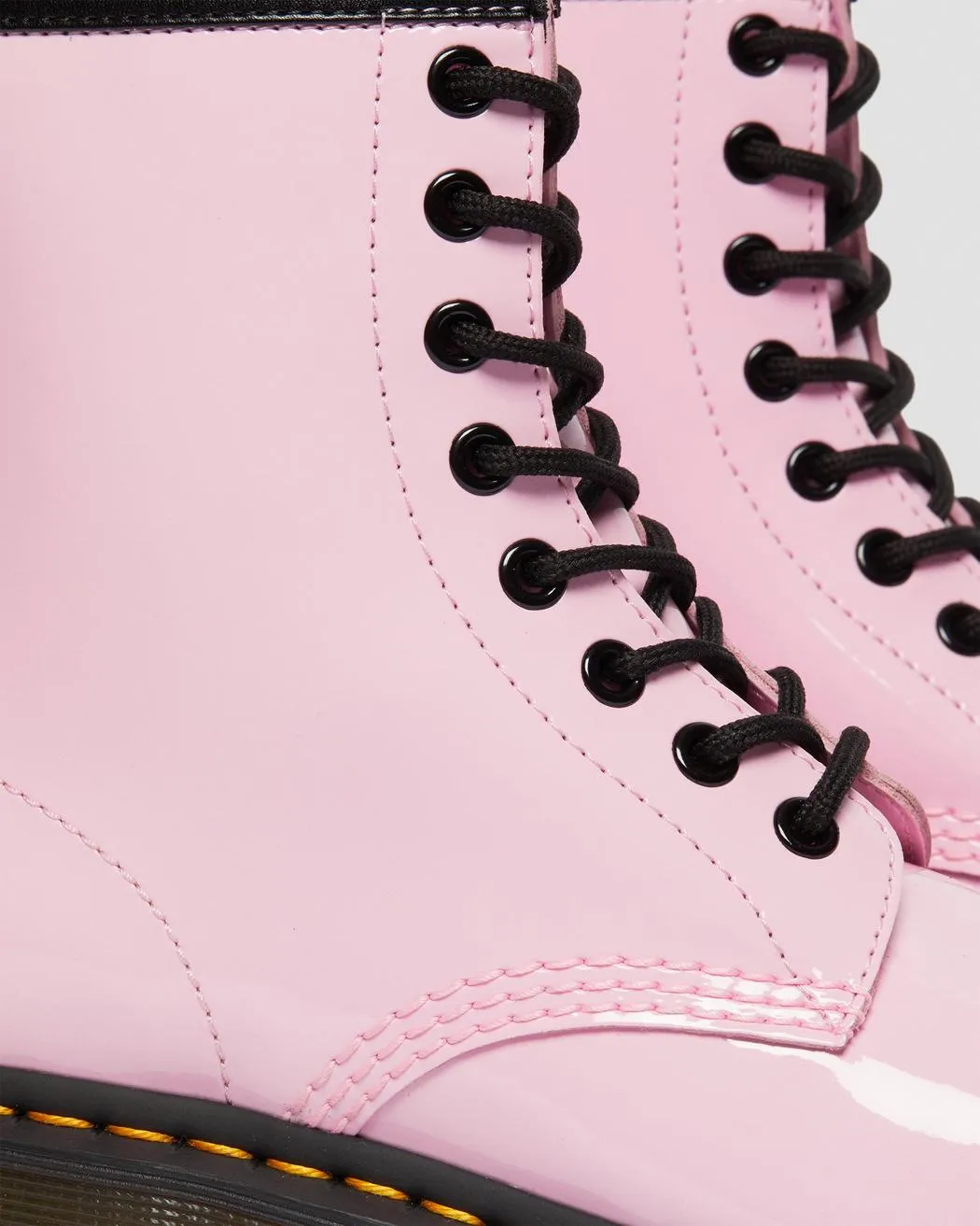 1460 Pale Pink Patent Leather Lace Up Boots