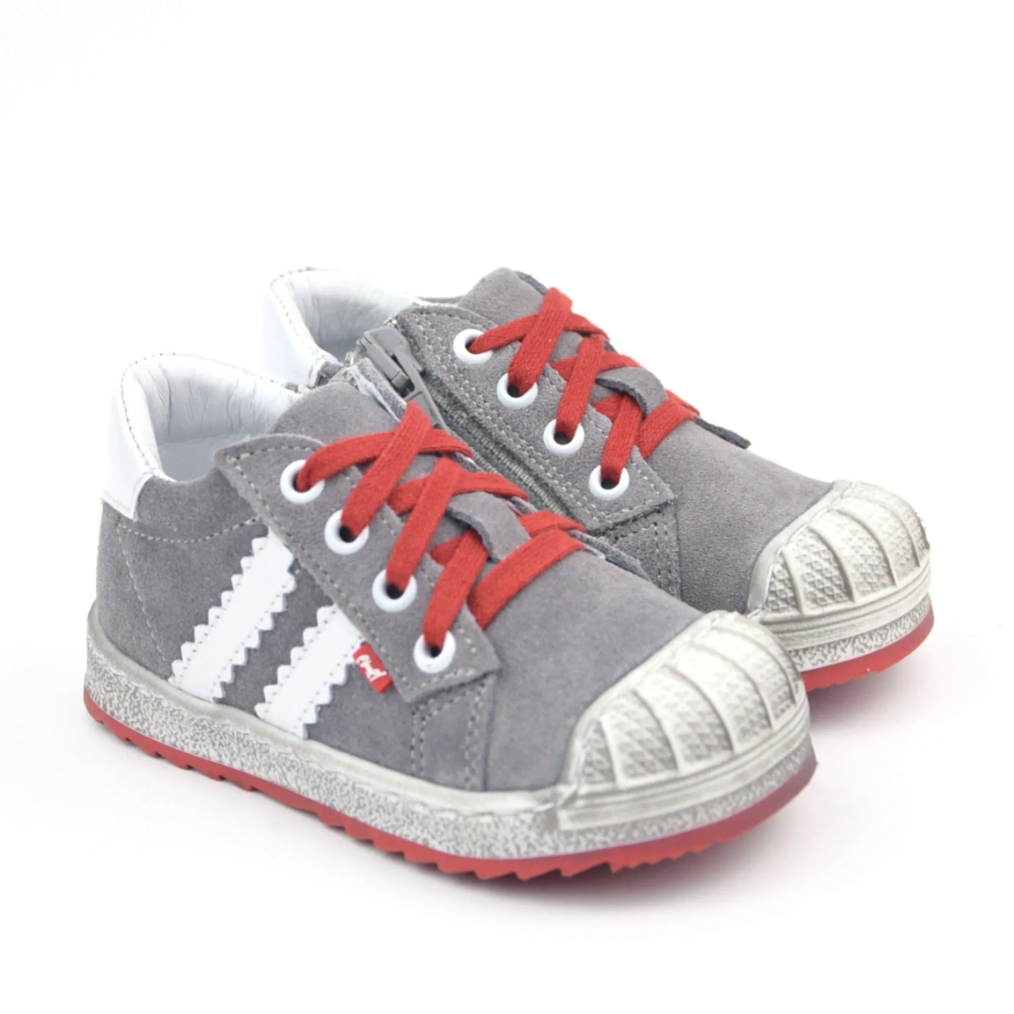 (2627-2) Low Bumper Trainers grey with Zipper