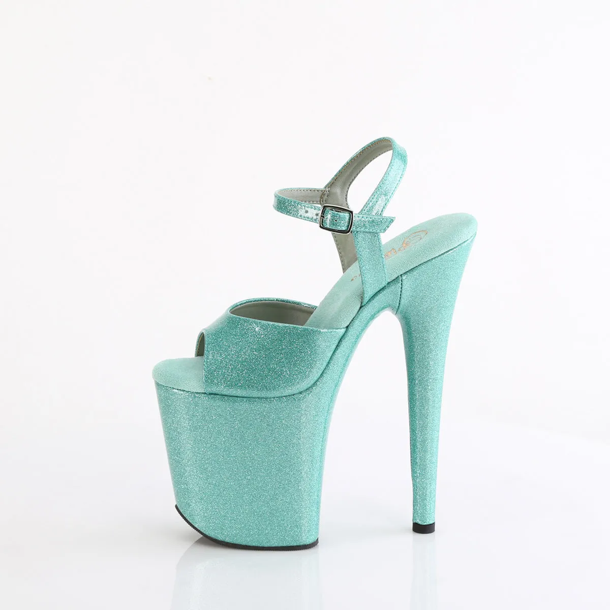 8 Inch Heel FLAMINGO-809GP Aqua Glitter