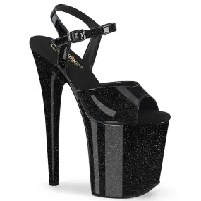 8 Inch Heel FLAMINGO-809GP Black Glitter