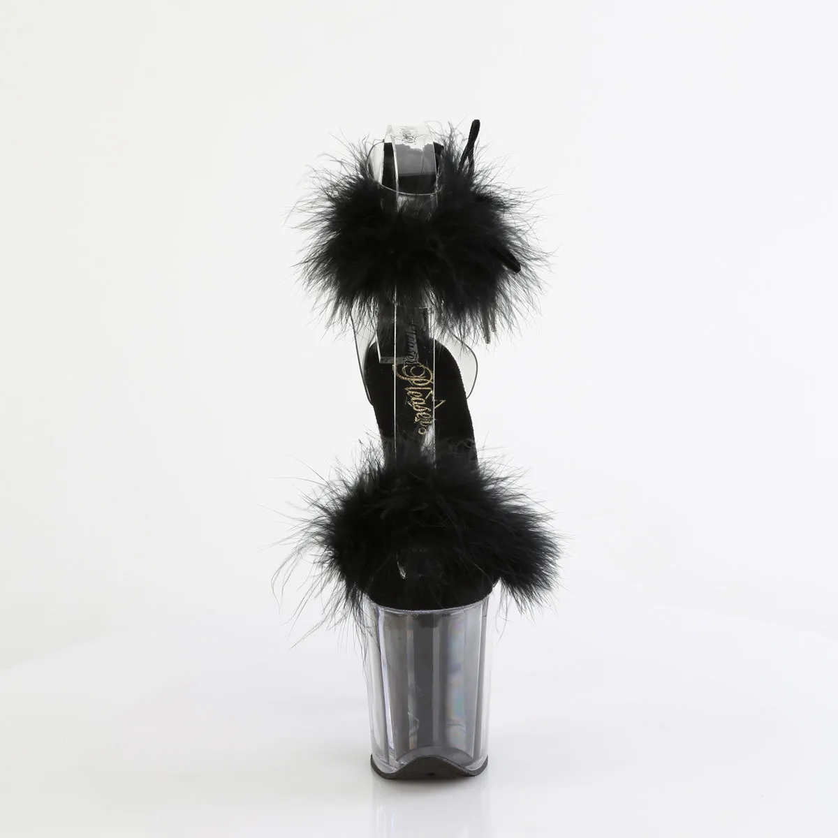 8 Inch Heel FLAMINGO-824F Clear Black Fur