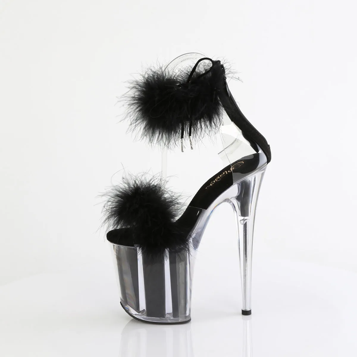 8 Inch Heel FLAMINGO-824F Clear Black Fur