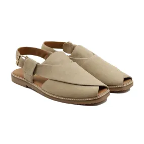 Aleppo - Men's  Beige Kid Suede Sandal