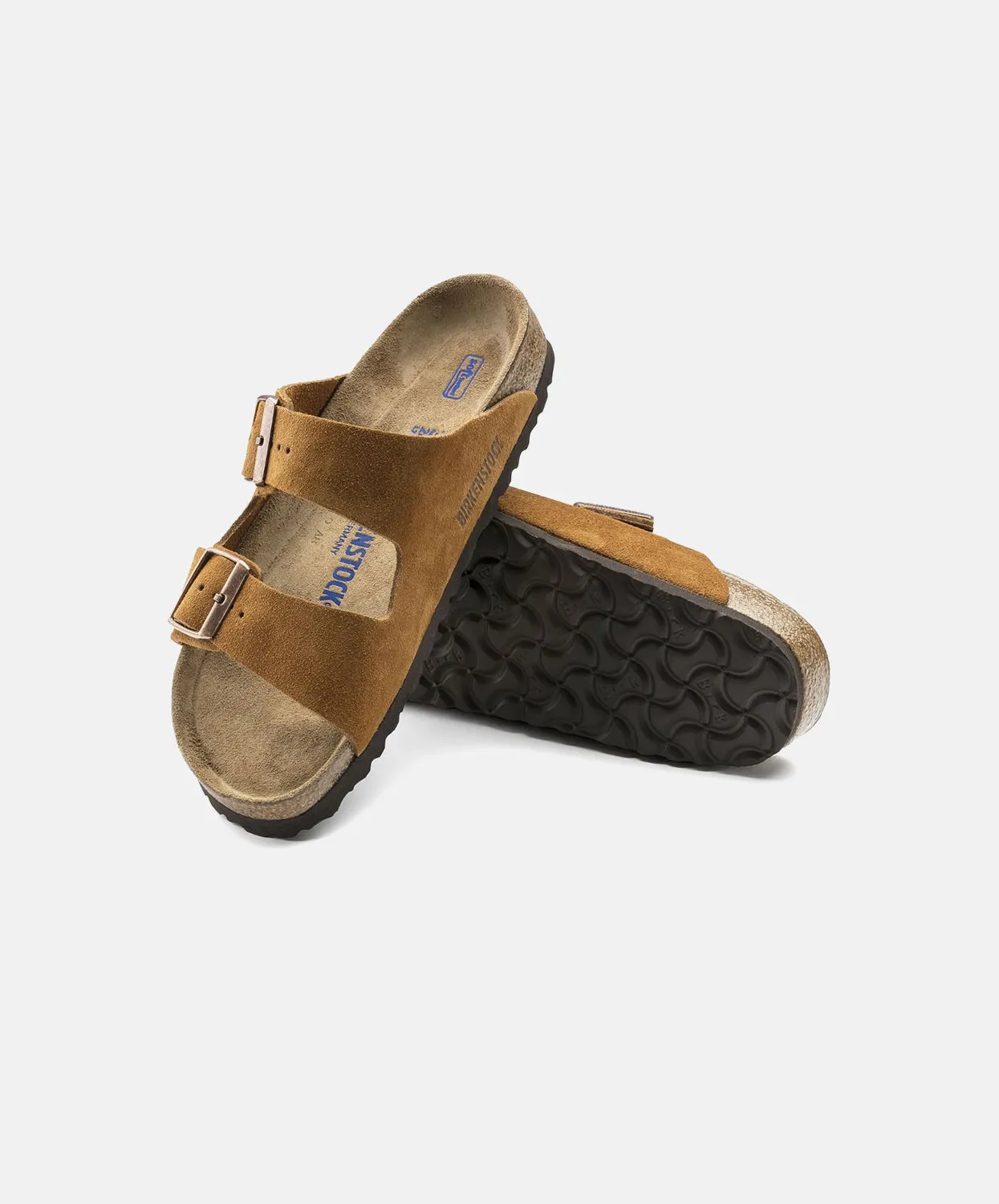 Birkenstock Arizona Suede Leather Mink Soft Footbed Sandals