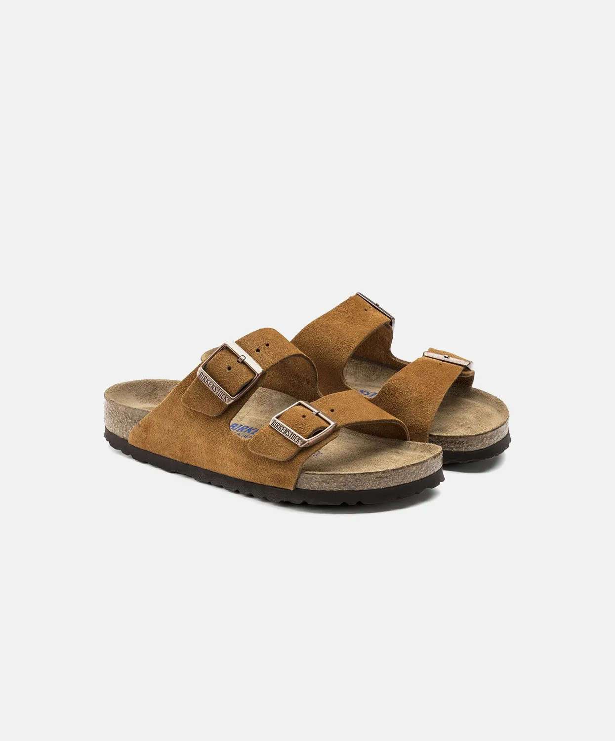 Birkenstock Arizona Suede Leather Mink Soft Footbed Sandals