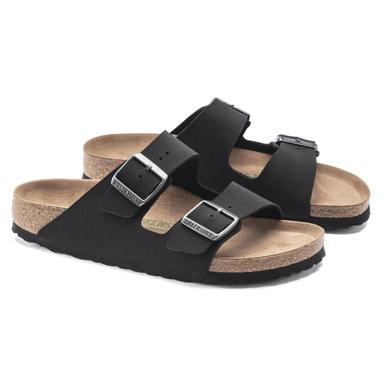 BIRKENSTOCK Women's Arizona Vegan Birkibuc (Black - Regular Fit)