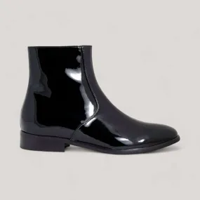 CHARLI | Black Vegan Patent - Ankle Boot