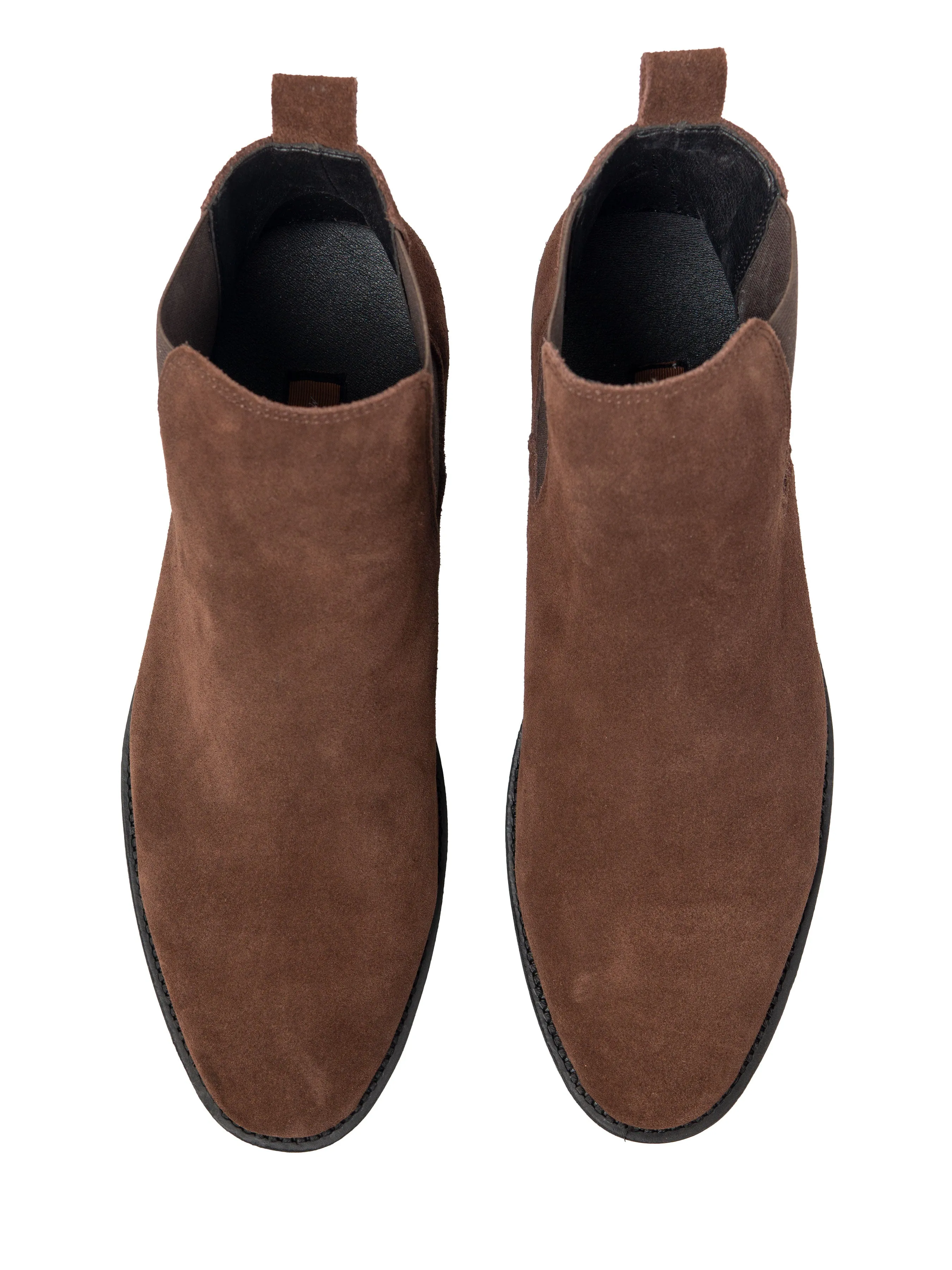 Chelsea Boots - Coffee Suede Leather (Crepe Sole)