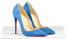 Christian Louboutin Blue Suede So Kate Court Shoes Heel 12cm UK 4.5 EU 37.5 👠