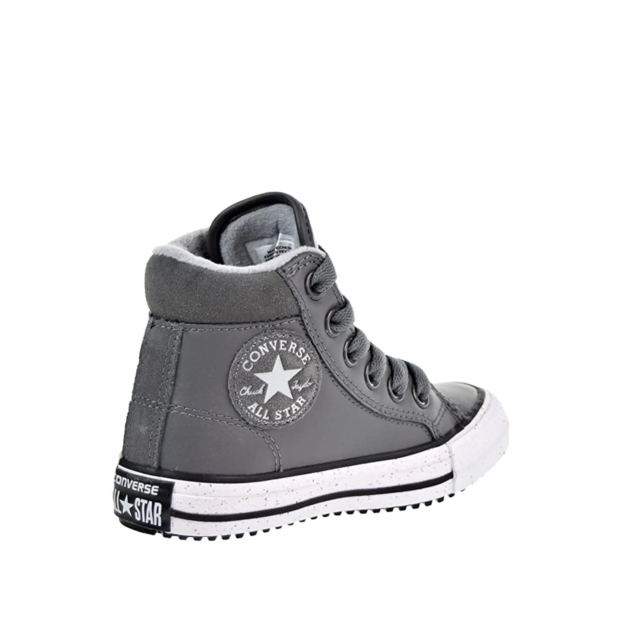 Converse Chuck Taylor All Star PC Hi Lace-Up Grey Smooth Leather Kids Boots 658071C