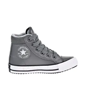 Converse Chuck Taylor All Star PC Hi Lace-Up Grey Smooth Leather Kids Boots 658071C