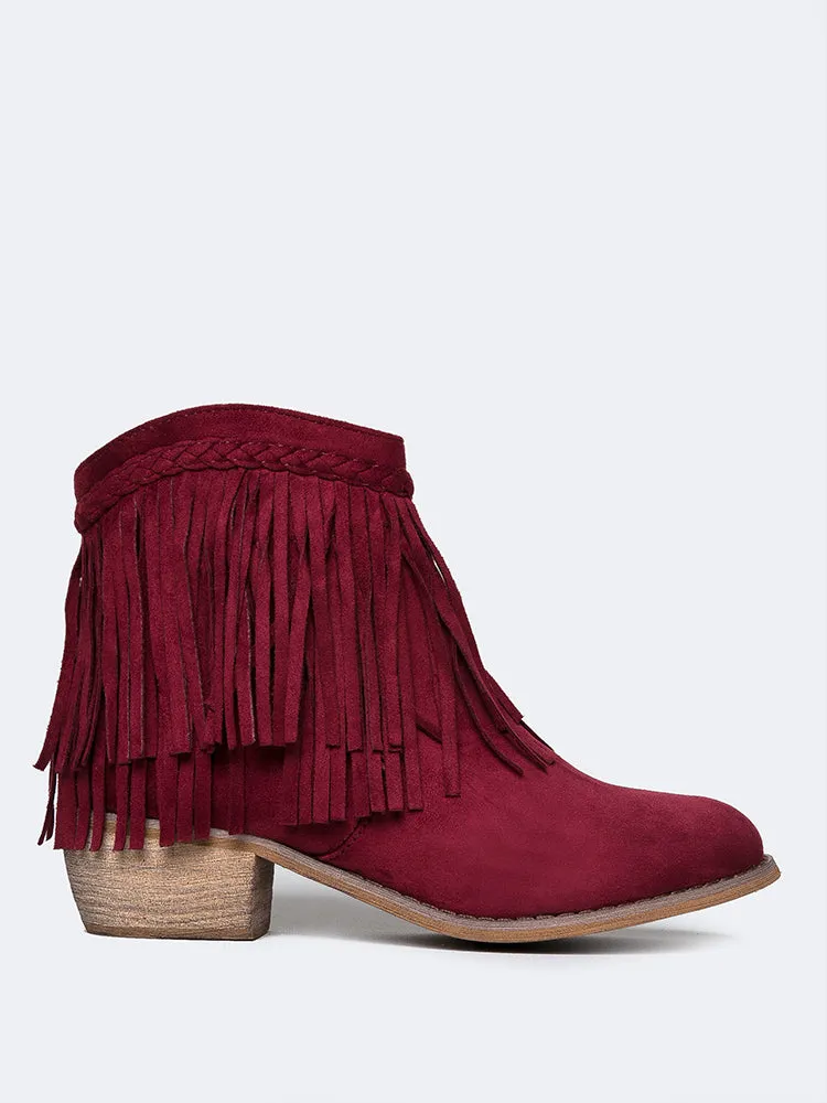 Fringe Ankle Bootie