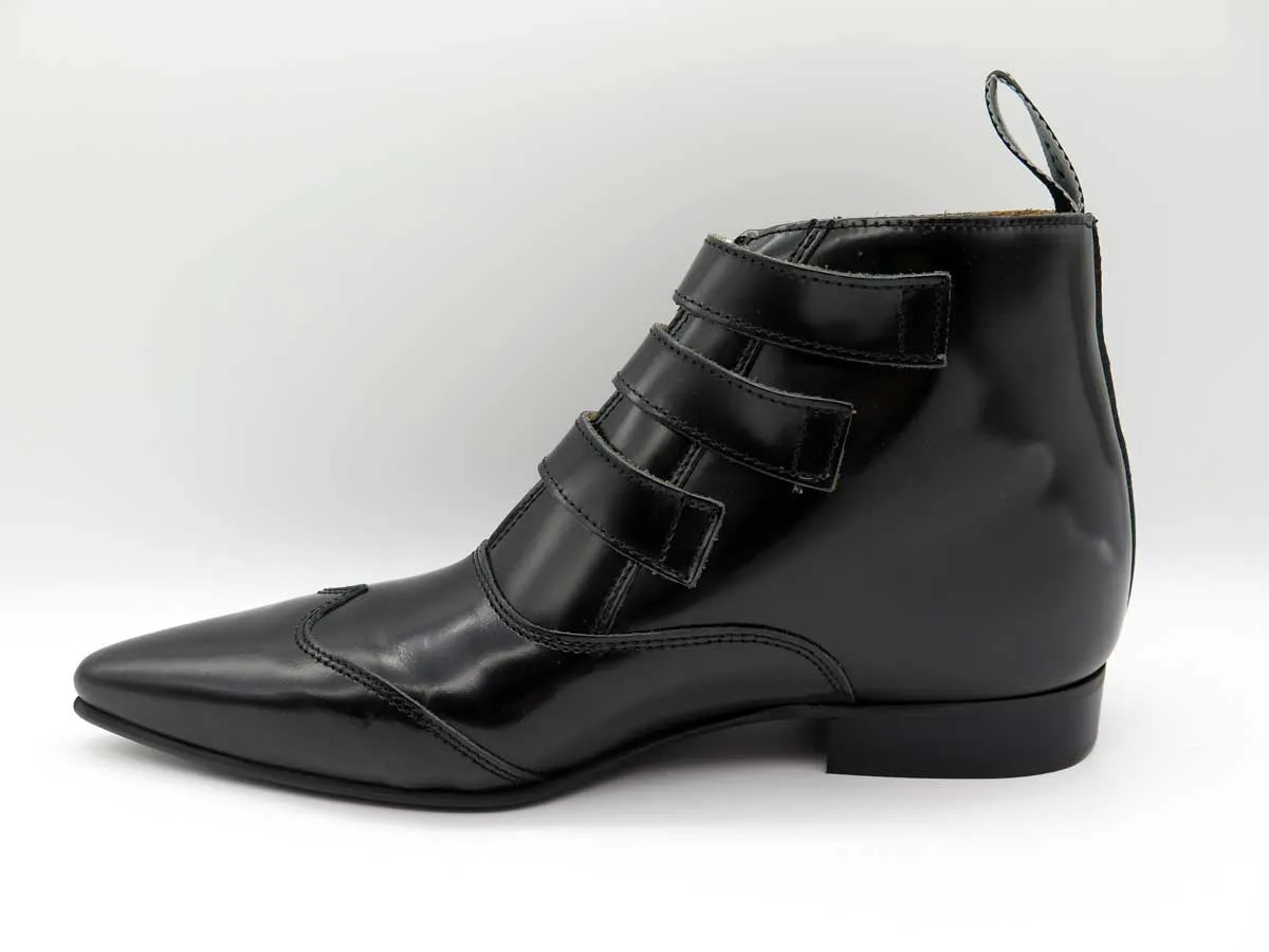 George Cox 4589 Jack 3- Strap Zip Boot Black Lea