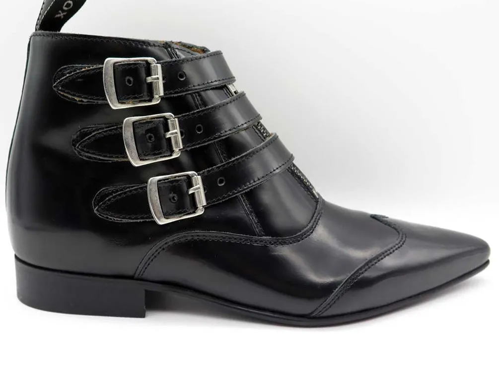 George Cox 4589 Jack 3- Strap Zip Boot Black Lea