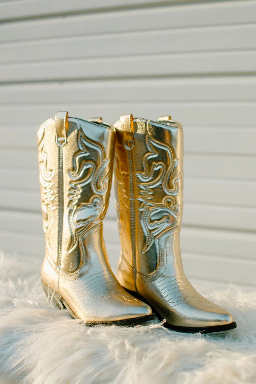 Gold Metallic Cowgirl Boots