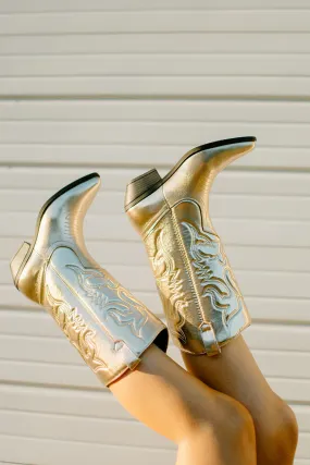 Gold Metallic Cowgirl Boots