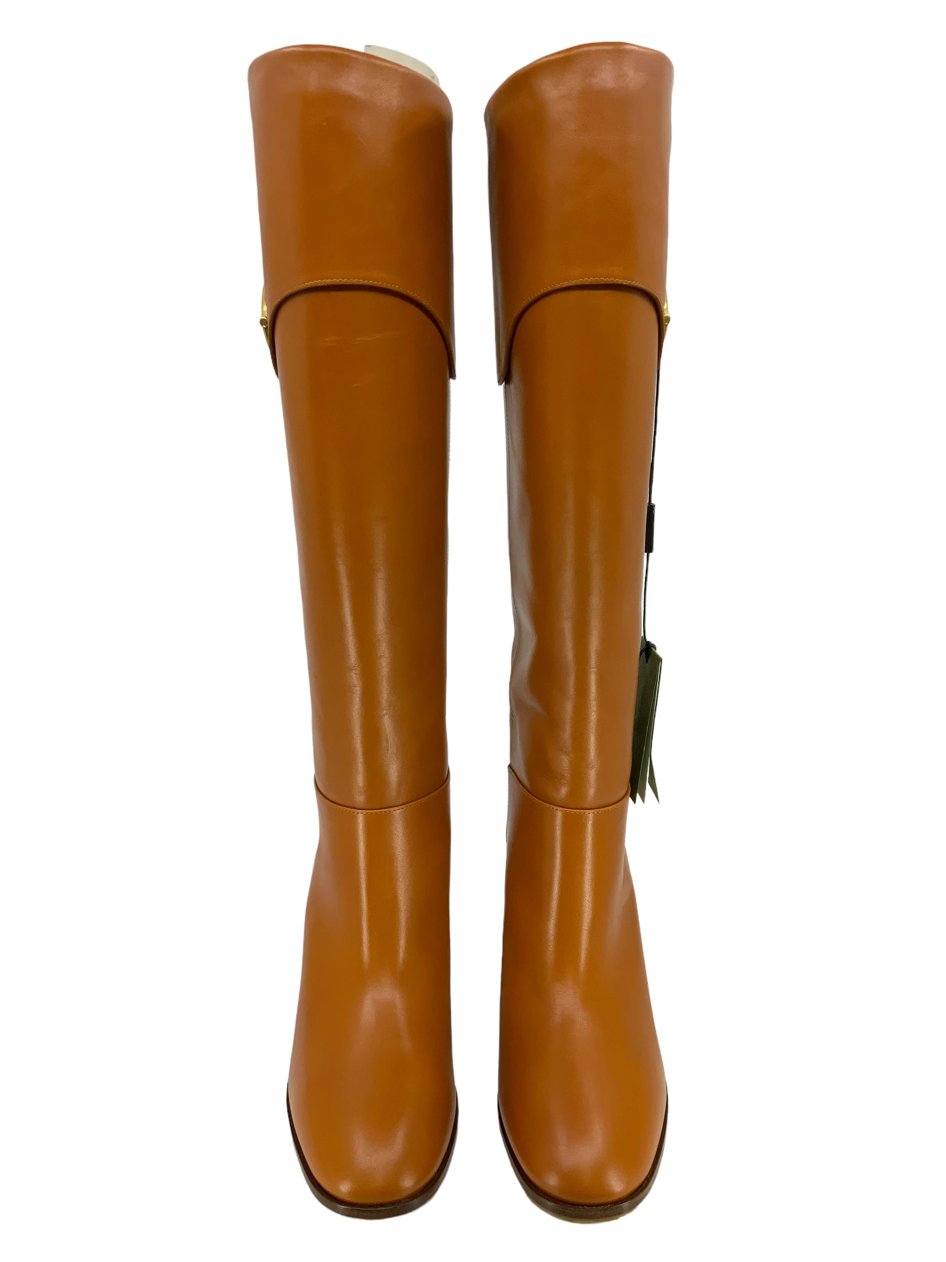 GUCCI Horsebit Leather Knee-High Boots Size 7.5 NEW