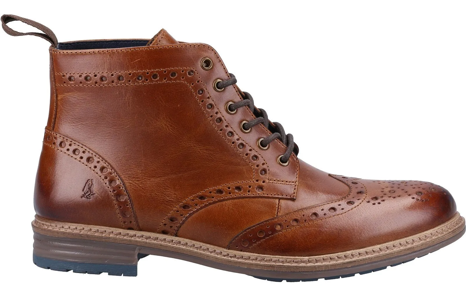 Hush Puppies Joshua Mens Leather Lace Up Brogue Boot