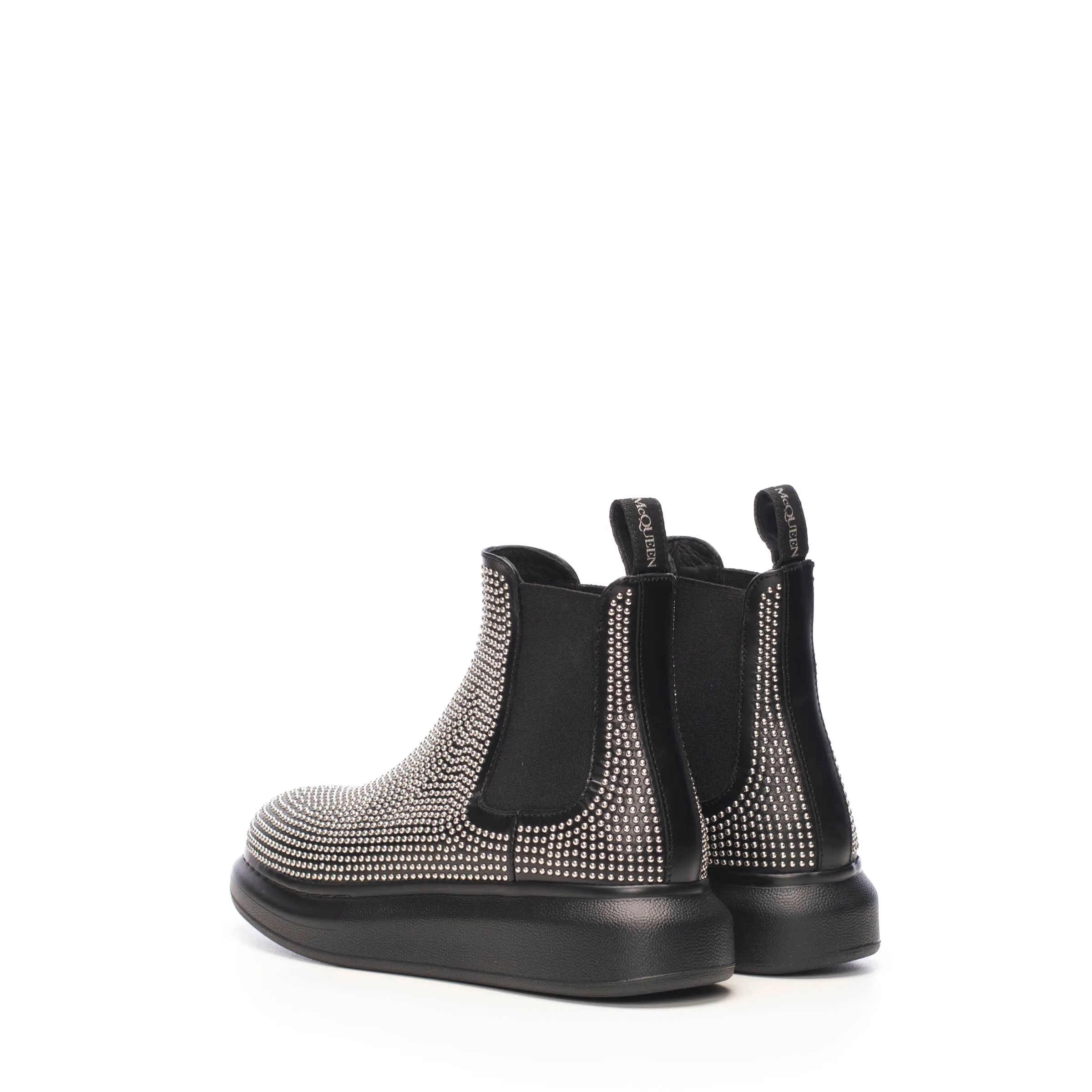 Hybrid Chelsea Boot In Black Studded Leather