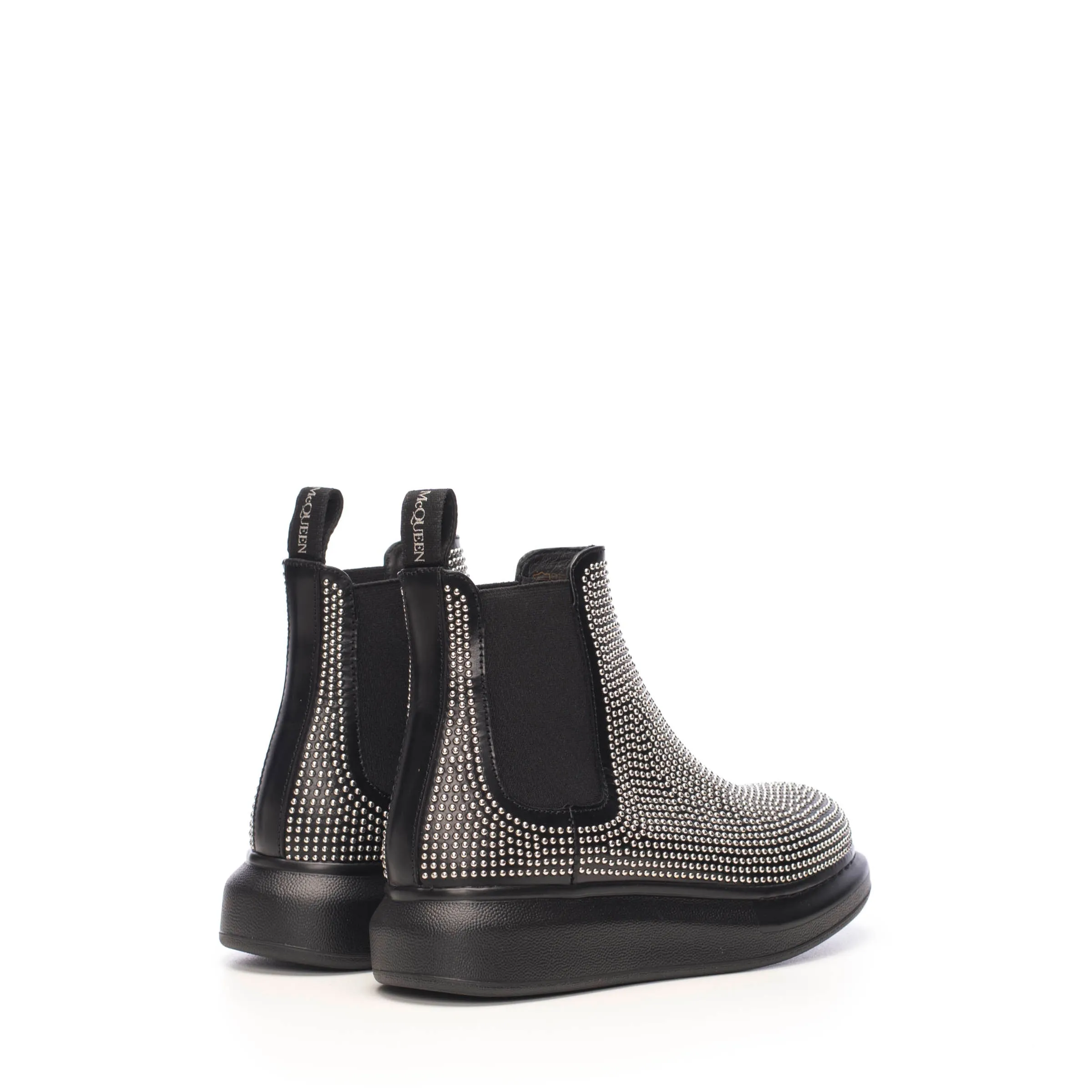 Hybrid Chelsea Boot In Black Studded Leather