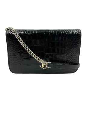 Jimmy Choo Black Croc Embossed Palace Mini Bag