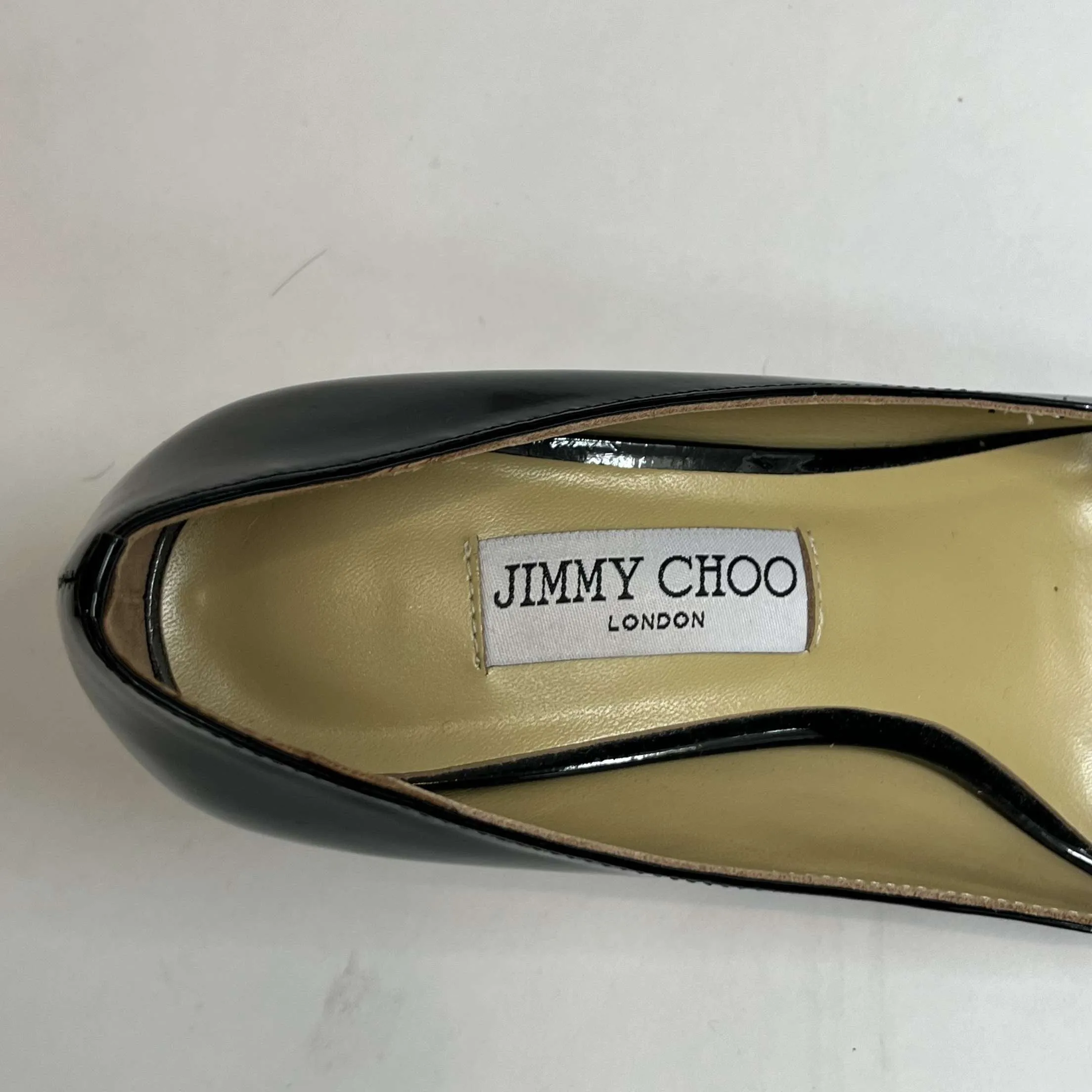 Jimmy Choo Black Patent Kitten Heels 39