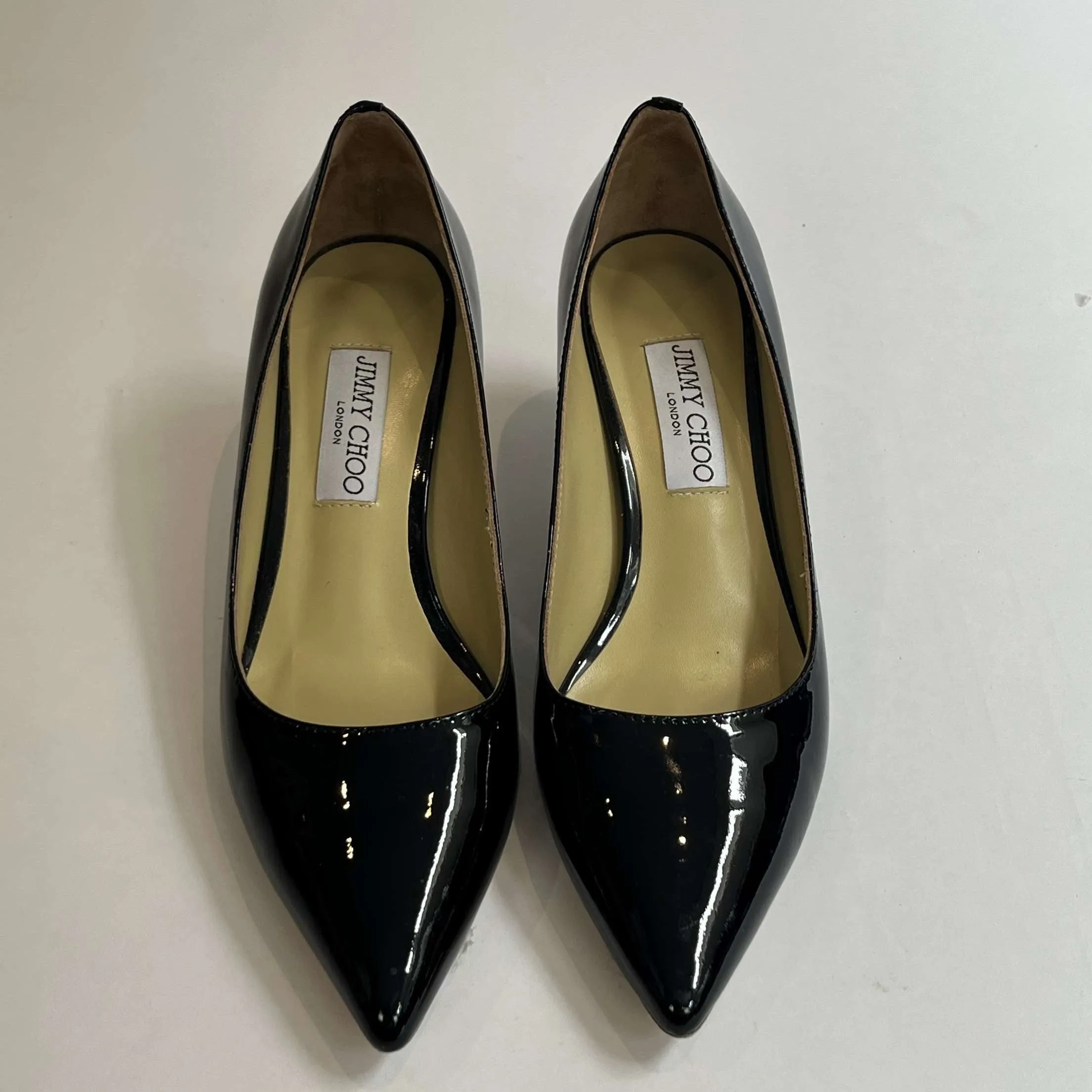 Jimmy Choo Black Patent Kitten Heels 39