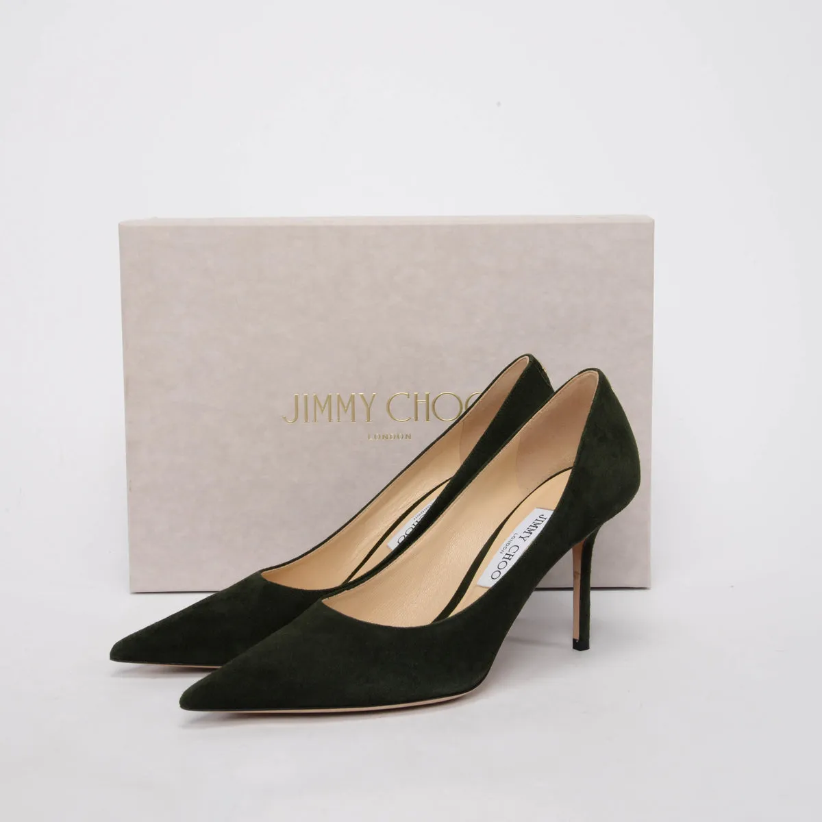 Jimmy Choo Dark Moss Suede Love Pumps 39.5