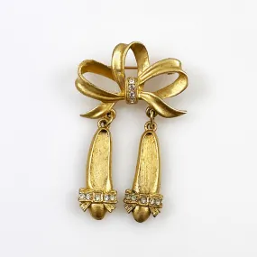 JJ Gold Ballet Shoe Brooch