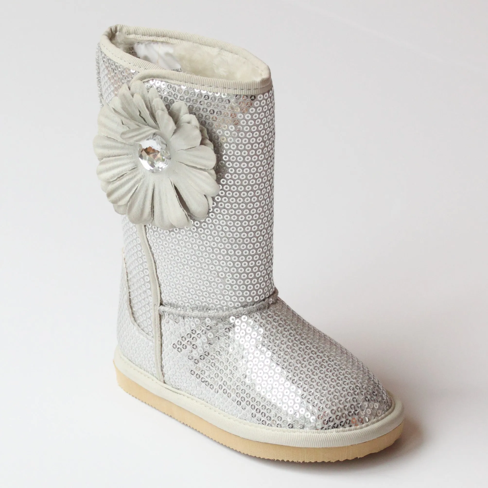 L'Amour Girls Sequin Flower Boot