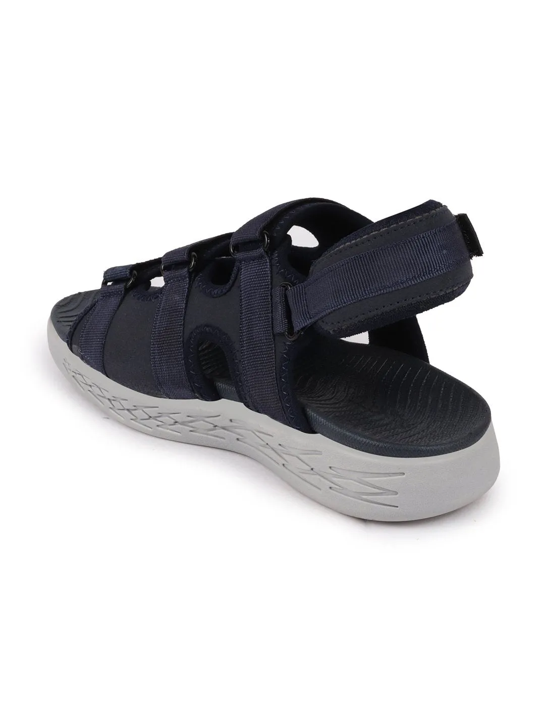 Men Navy Blue Multi Strap Phylon Sole Sandals & Floaters