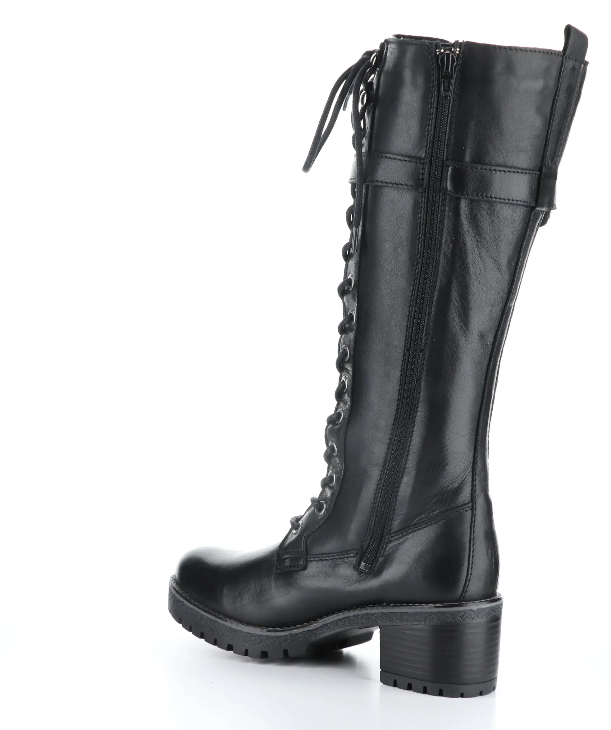 MOKY BLACK Round Toe Boots