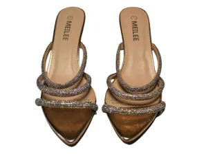 Nude shimmery pointed heel