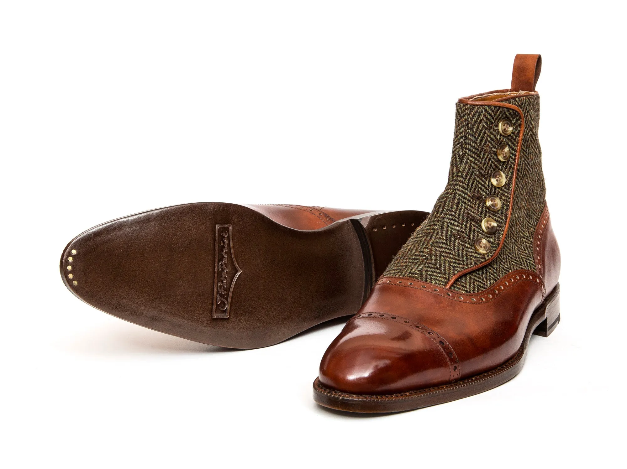 Puyallup - MTO - Gold Museum Calf / Forest Tweed - NGT Last - Single Leather Sole