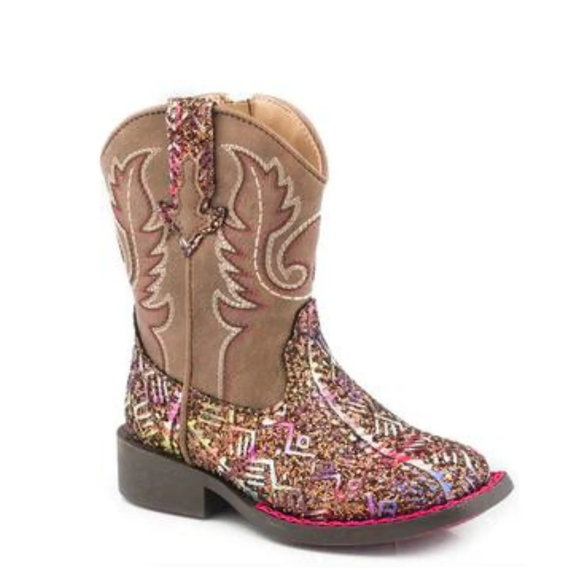 Roper Toddler Glitter Aztec Multi Glitter/Brown Boots