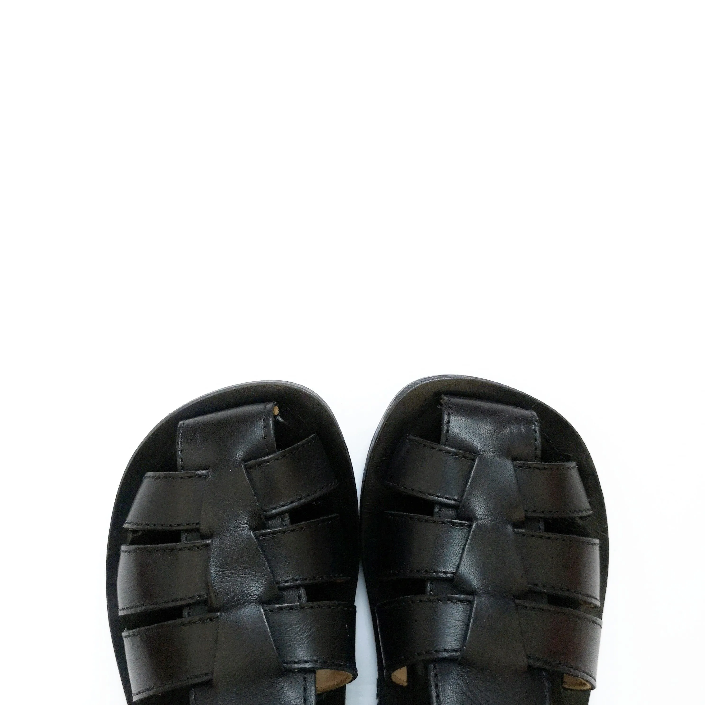 Sandals -laredo nero rubber sole (made-to-order)