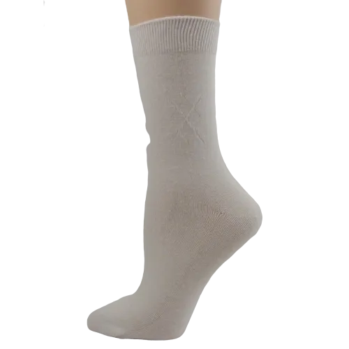 Women's Bamboo Crew Socks in a Classic Diamond Argyle Pattern