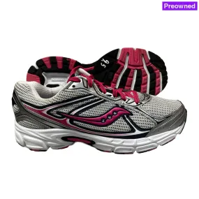 Women's Saucony Cohesion 7 Running Shoe Silver/Pink 9.5 Wide - Preowned